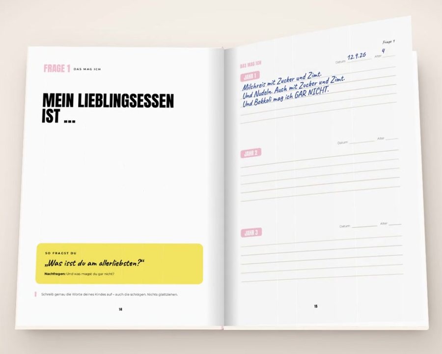 Ausgefüllte Beispielseite